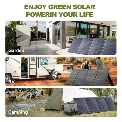 ALLPOWERS SP037 400W Portable Solar Panel, 23% Efficient IP66 Waterproof Foldable for RV Camping Home & 12V Systems, Compact Power Solution