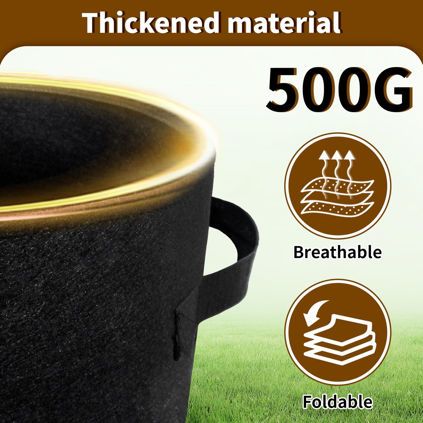 SORANGEUN 30 Gallon Potato Grow Bags 2-Pack with Dual Harvest Windows & Reinforced Handles, Non-Woven Fabric Planter for Potatoes, Tomatoes, Vegetables