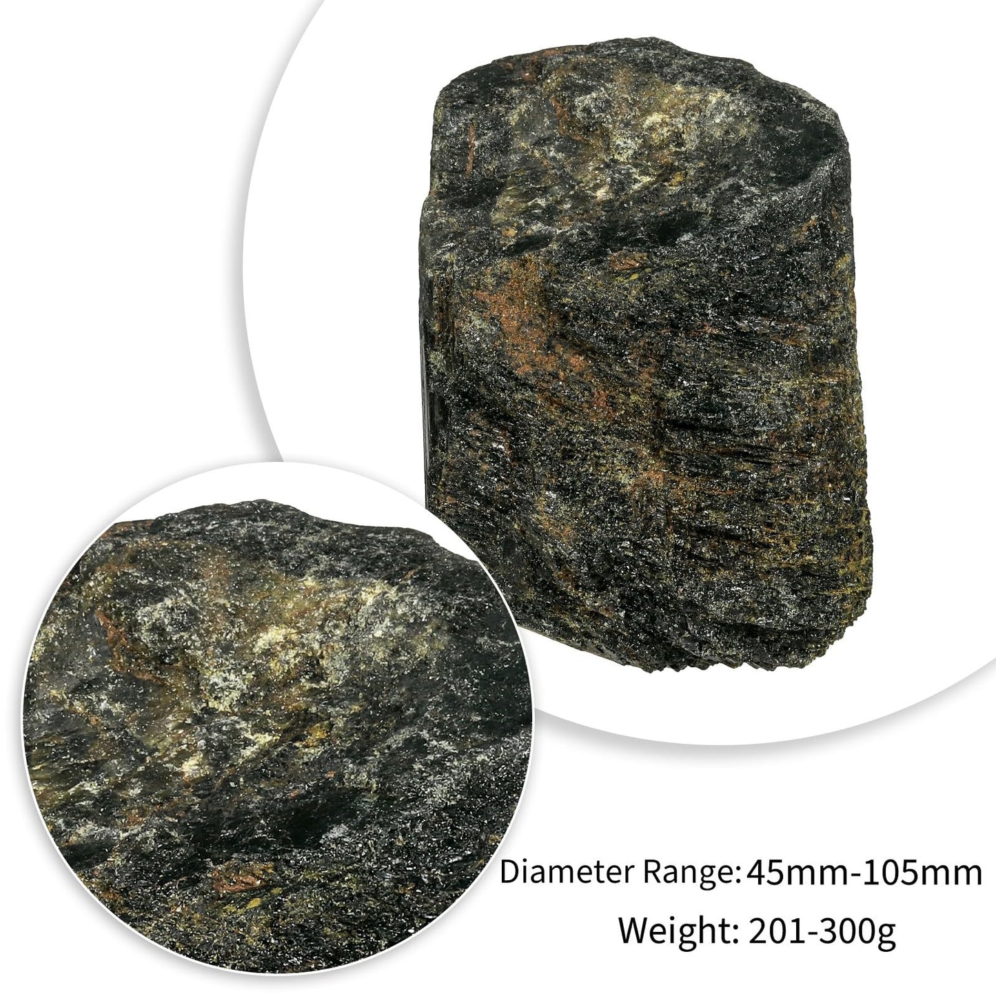 SUNYIK Raw Green Tourmaline Stone for Tumbling and DIY, Rough Rock Stone Mineral Specimen Home Office Decor for Meditation Anxiety, 201g-300g(0.44-0.66lb)