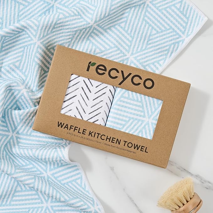 RECYCO Waffle Kitchen Towel Set of 2