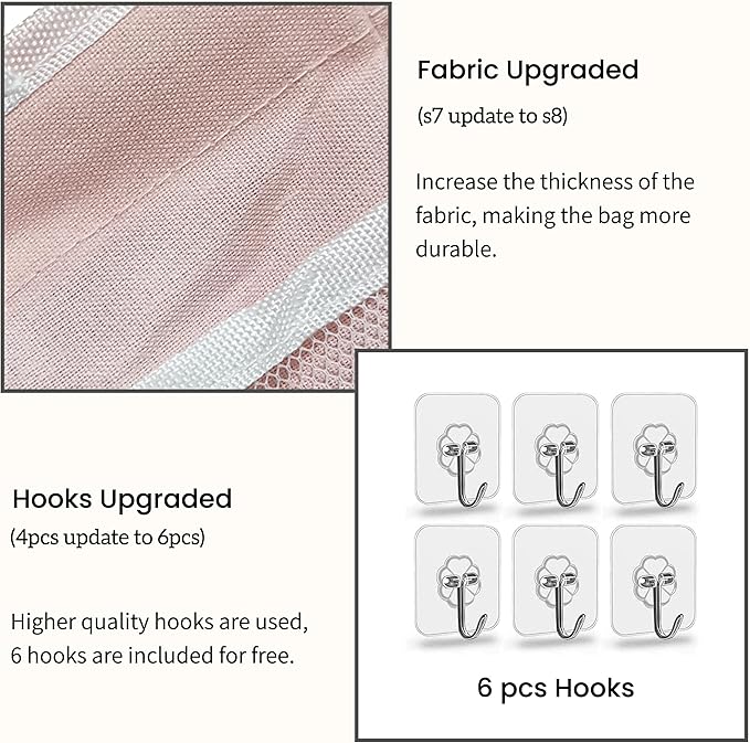 2pcs Light-Style Wall Hanging Storage Bag, Linen Fabric Door Hanging Organizer