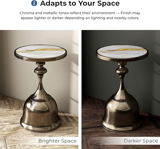 Homes: Inside + Out Halric Modern 24" Tall Round End Table
