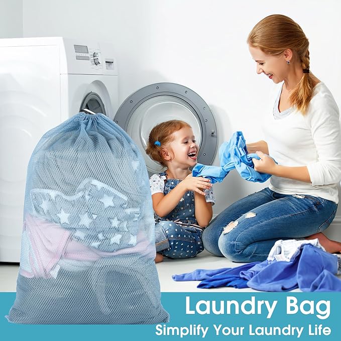 2 Pack Mesh Laundry Bags, 23 x 34 Inches Heavy Duty Mesh Laundry Bag, Large