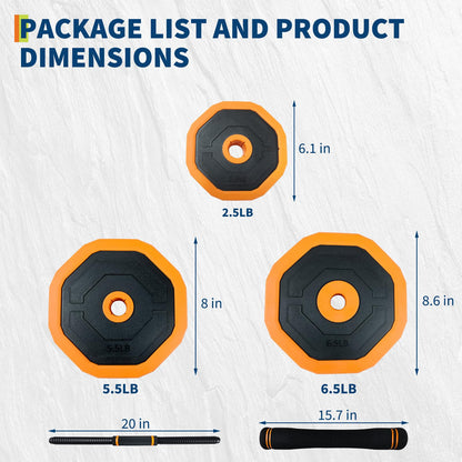Adjustable Dumbbell Set, 88 LBS 4-In-1 Home Gym Weights with Connector As Dumbbell, Kettlebell,Barbell for Strength Training, Full Body Workout