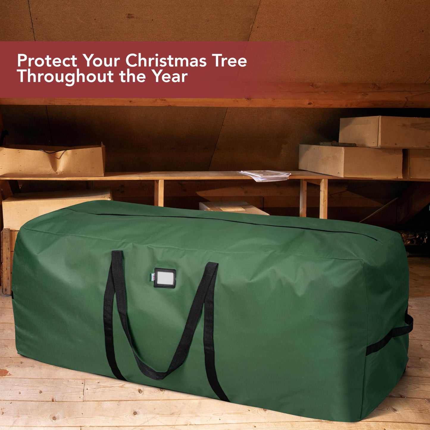 Holiday Cheer Christmas Storage Bag Heavy Duty Fits Up to 9ft Tall Artificial Tree, Waterproof with Durable Handles & Zipper Xmas Tree Storage Bag (Green)