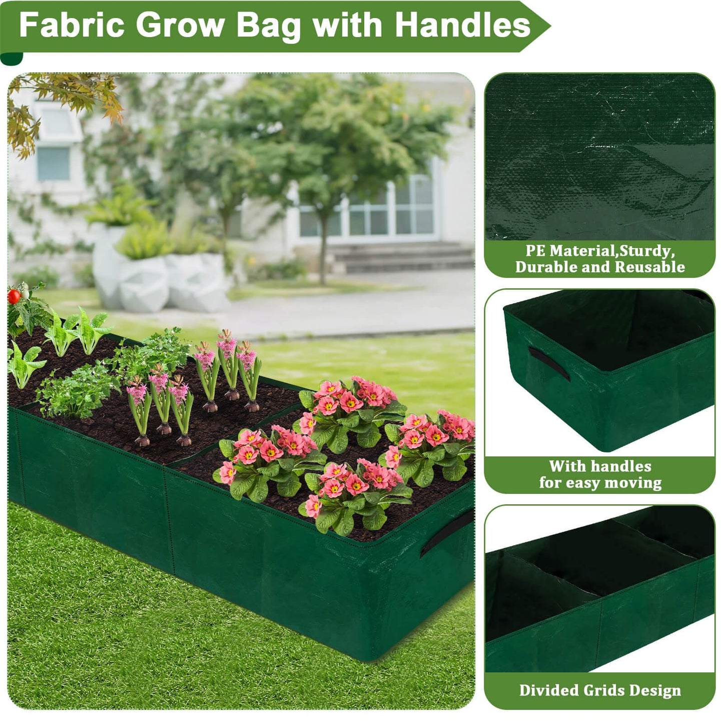 Lezmarket 47" × 16" × 47" Tomato Planter for Garden, Tomato Trellis Cages with Fabric Grow Bag for Climbing Plants