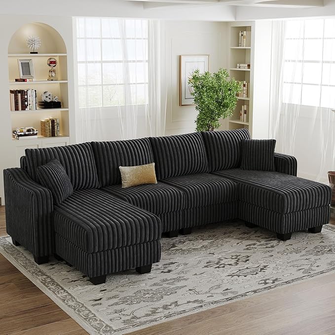 Belffin U Shaped Couch with Reversible Chaises Sectional Couches