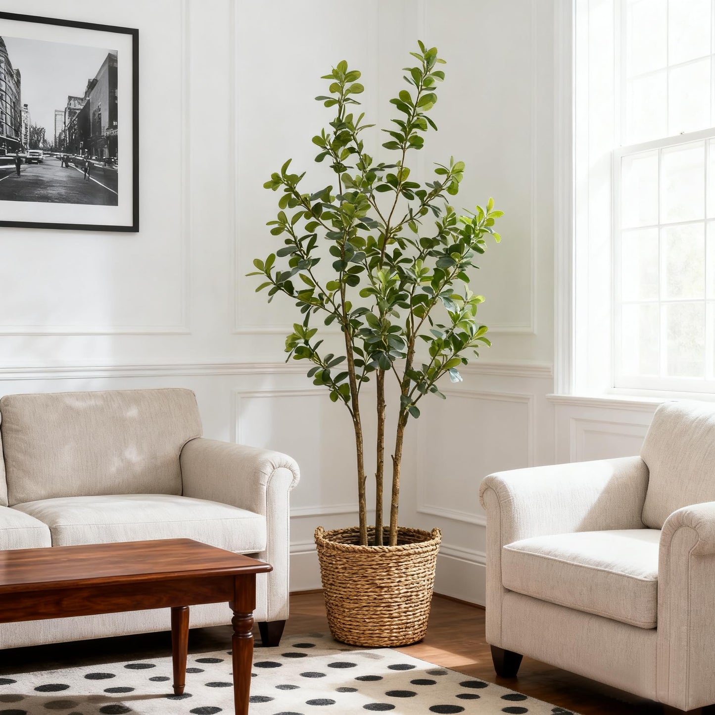 ZSENENT Fake Trees Premium 3 Main Trunks 5 ft Faux Black Olive Tree, Realistic Olive Trees Artificial Indoor, Low-Maintenance, Ideal Artificial Tree for Home Office Décor (Green, 5 FT)