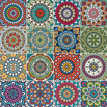 16Pcs Decorative Tile Stickers, Peel and Stick Backsplash, 6"x6" inches Self Adhesive Removable Waterproof for Walls Stickers, Vinyl Stickers for Kitchen Backsplash, Bathroom, Stairs,Stick on Tiles.