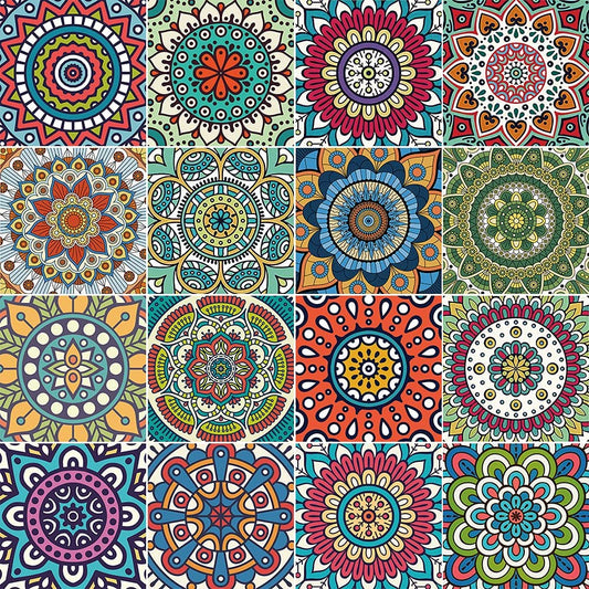 16Pcs Decorative Tile Stickers, Peel and Stick Backsplash, 6"x6" inches Self Adhesive Removable Waterproof for Walls Stickers, Vinyl Stickers for Kitchen Backsplash, Bathroom, Stairs,Stick on Tiles.
