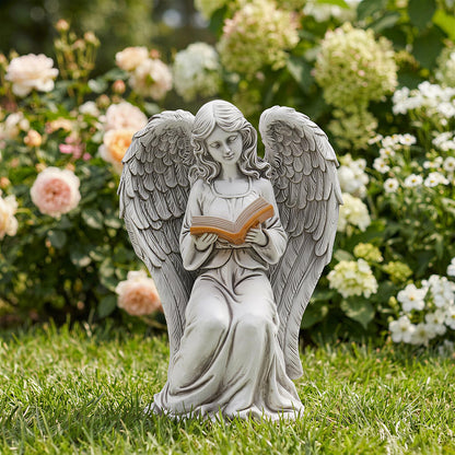 Angel Statue for Garden - 7.88 inches Guardian Solar Garden Statue, Gardening Gifts for Mom Grandma Lawn Ornaments Figurines for Outdoor Decor