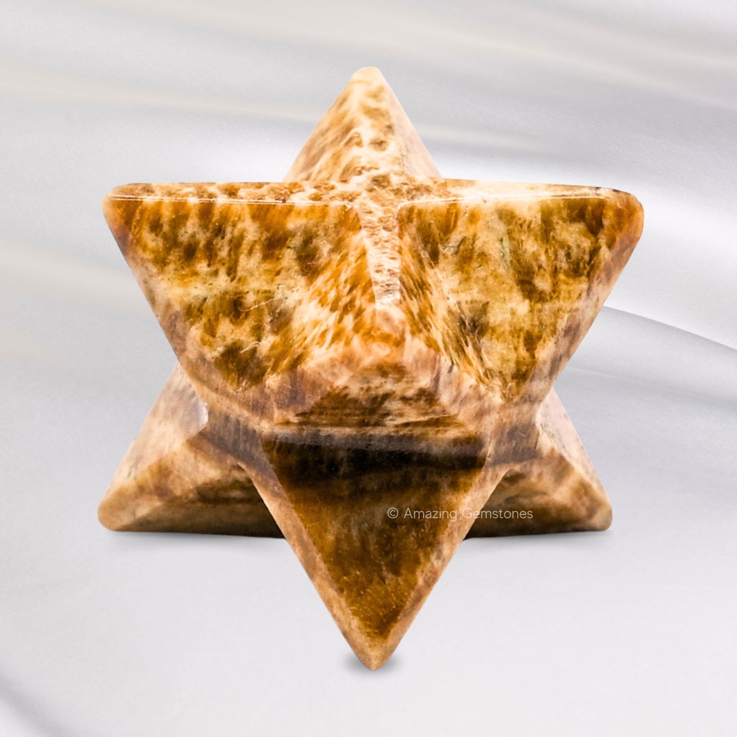 Amazing Gemstone Aragonite Merkaba Crystal - 0.75 Inches Metaphysical Merkaba Star for Meditation - Energetic Tetrahedron Crystal and Healing Stones for Spiritual Growth and Healing (15-20mm)