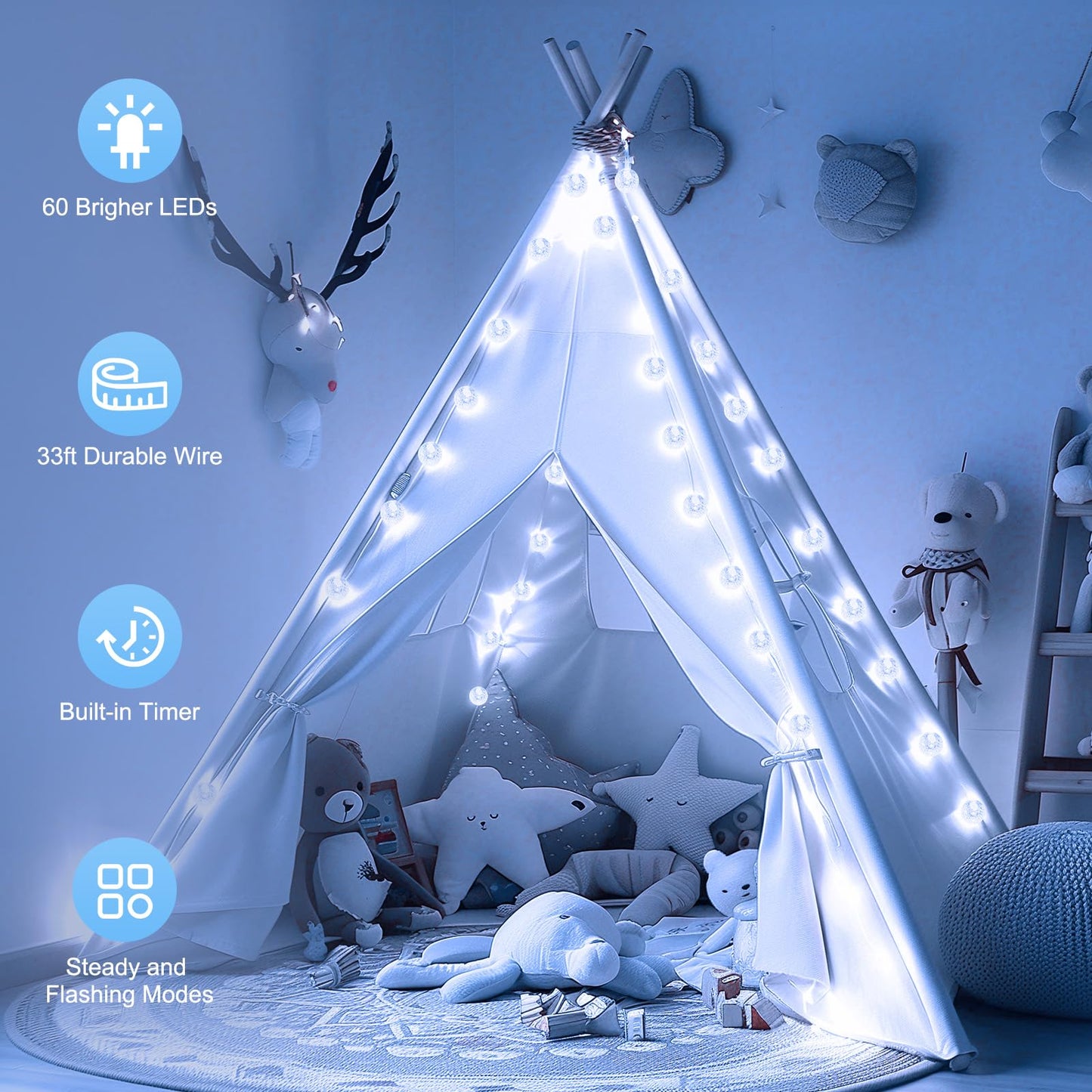 Minetom Globe String Lights