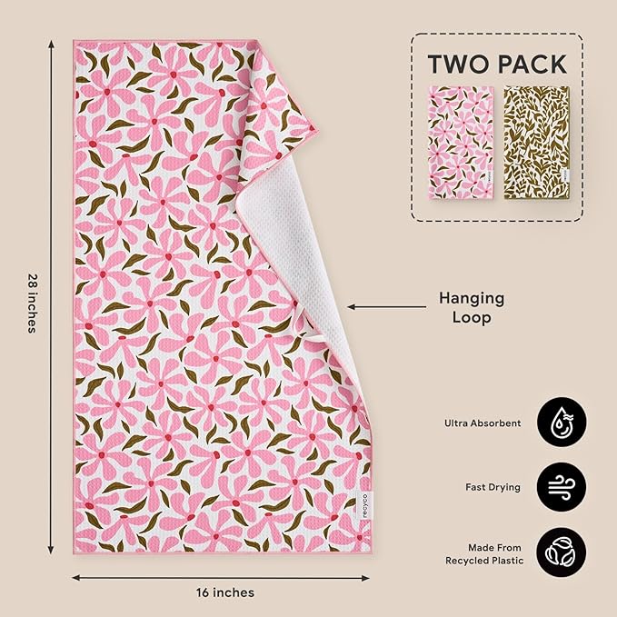 RECYCO Waffle Kitchen Towel Set of 2