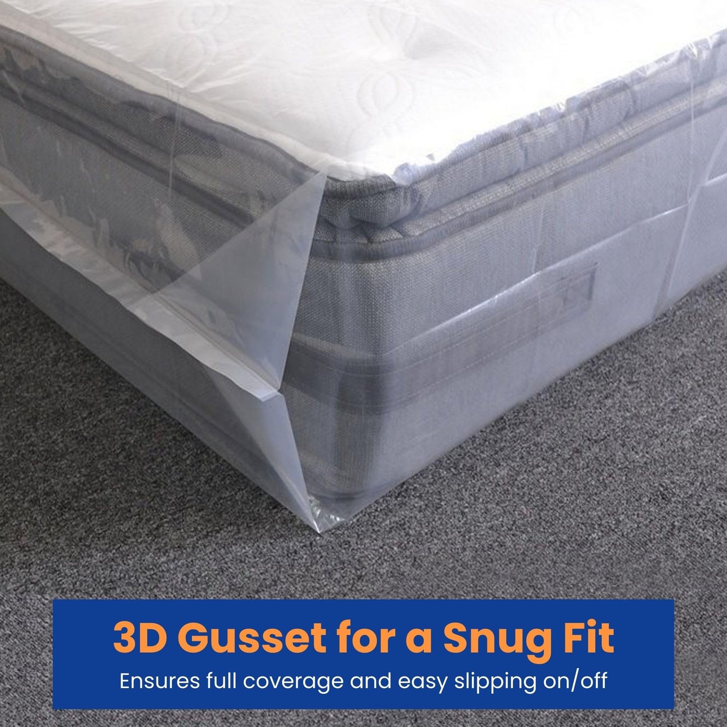 VICMORE Queen Mattress Bags 2-Pack for Moving & Storage - 1.5 Mil Clear Plastic Queen Mattress Moving Bags, Dust Protection
