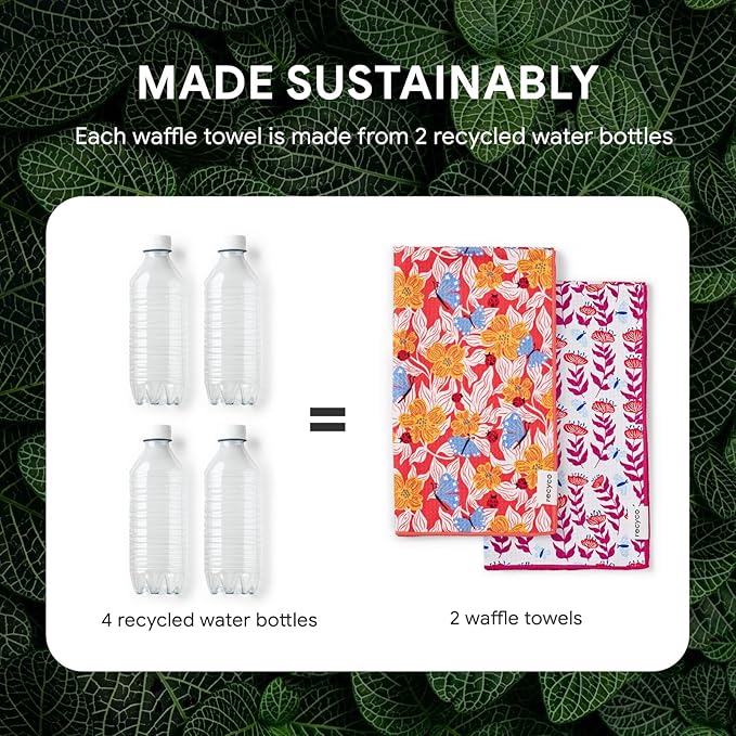 RECYCO Waffle Kitchen Towel Set of 2