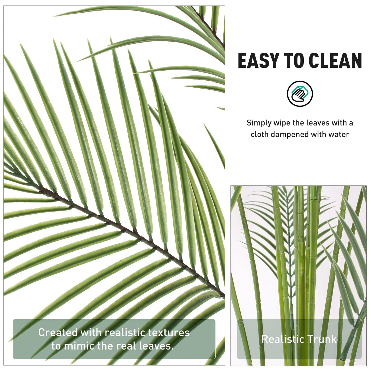 AQUGQ Artificial Palm Tree 7FT Tall Faux Palm Tree Indoor Fake Plants Faux Tropical Plant, UV Resistant & Maintenance Free Indoor/Outdoor Fake Tree in Pot for Home Office Living Room Patio Decor