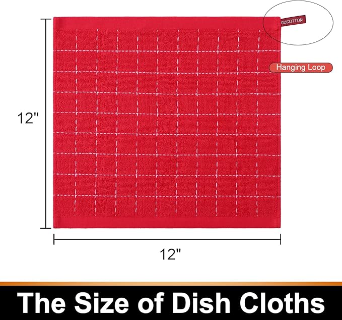 Mordimy 100% Cotton Terrycloth Kitchen Towels and Dishcloths Sets, Soft and