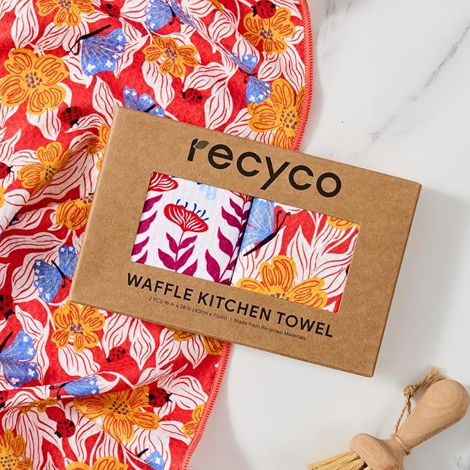 RECYCO Waffle Kitchen Towel Set of 2