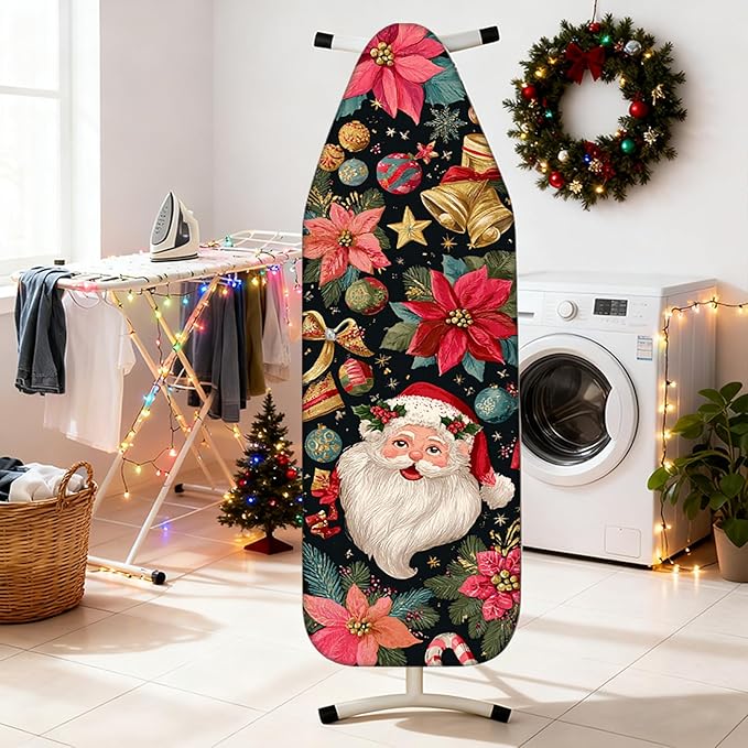 Nuxovilar Ironing Board Cover Christmas Santa Claus Pattern Polyester 15x54