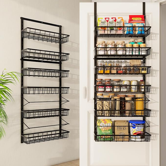Over The Door Pantry Organizer, Pantry Storage and Organization, 6-Tier