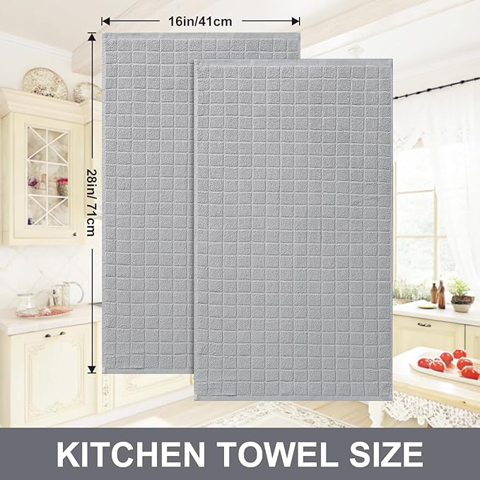 Homaxy Premium Cotton Kitchen Towels 16"x 28", Large Natural Ring Spun 390 GSM