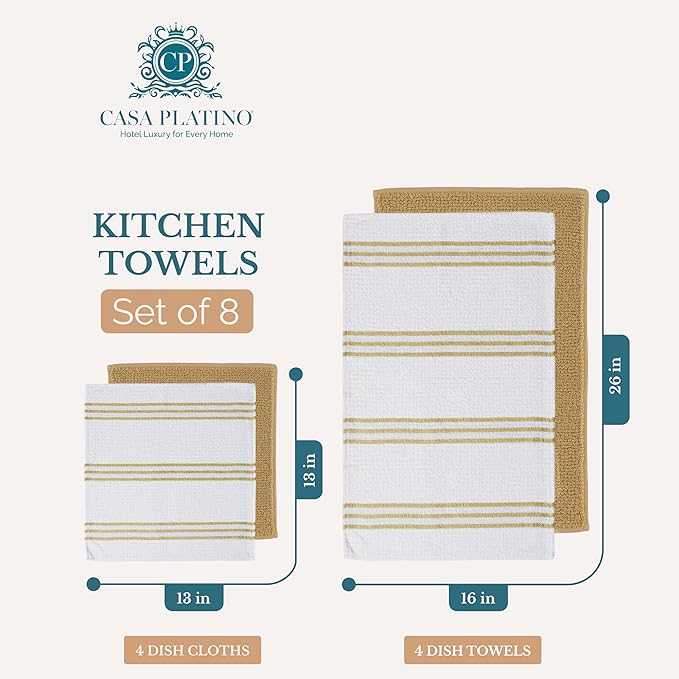 Casa Platino Kitchen Dish Cloths and Dish Towels, Soft and Stylish Helpers