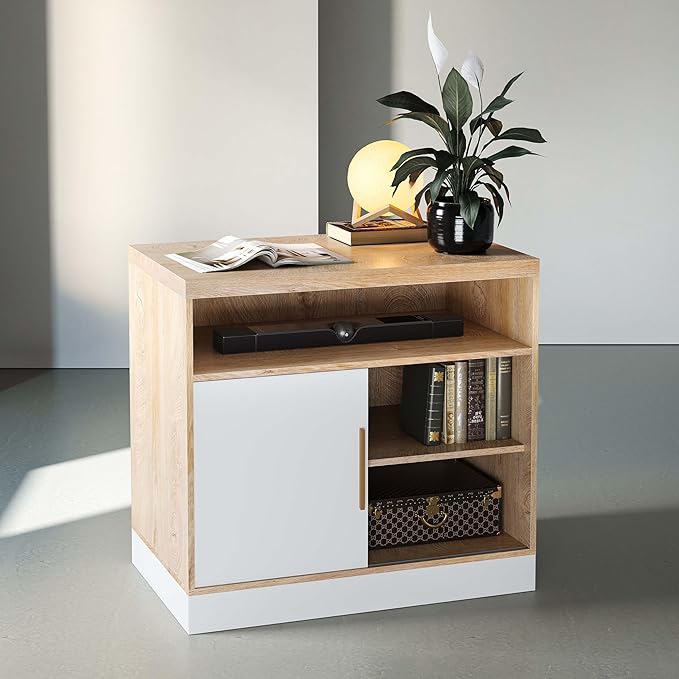 ModernMate Modern Light Walnut Wood Accent Cabinet