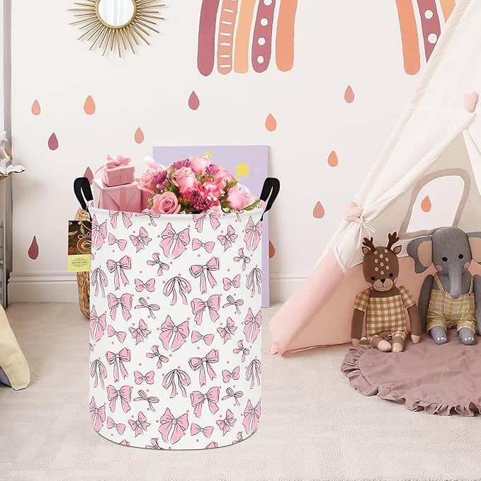 HUNRUNG Laundry Hamper, Large Canvas Fabric Lightweight Storage Basket Toy