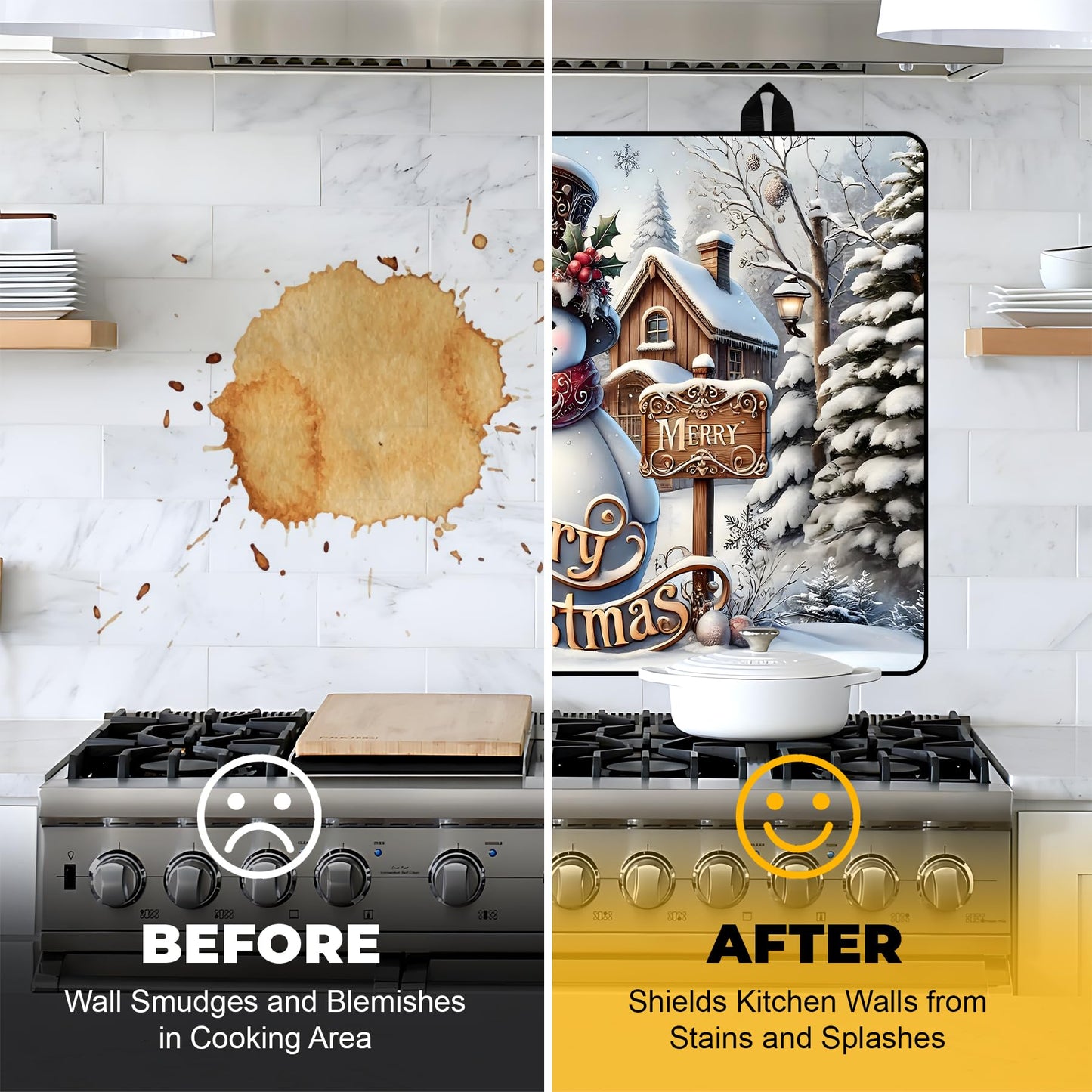 NYZE Christmas Stove Top Cover for Electric Stove,Glass Stove Top Cover,Heat Resistant Glass Cooktop Cover,Stovetop Protector, Kitchen Decor,Dish Drying Mats Cover for Washer Ceramic Top 28.5x20.5 in