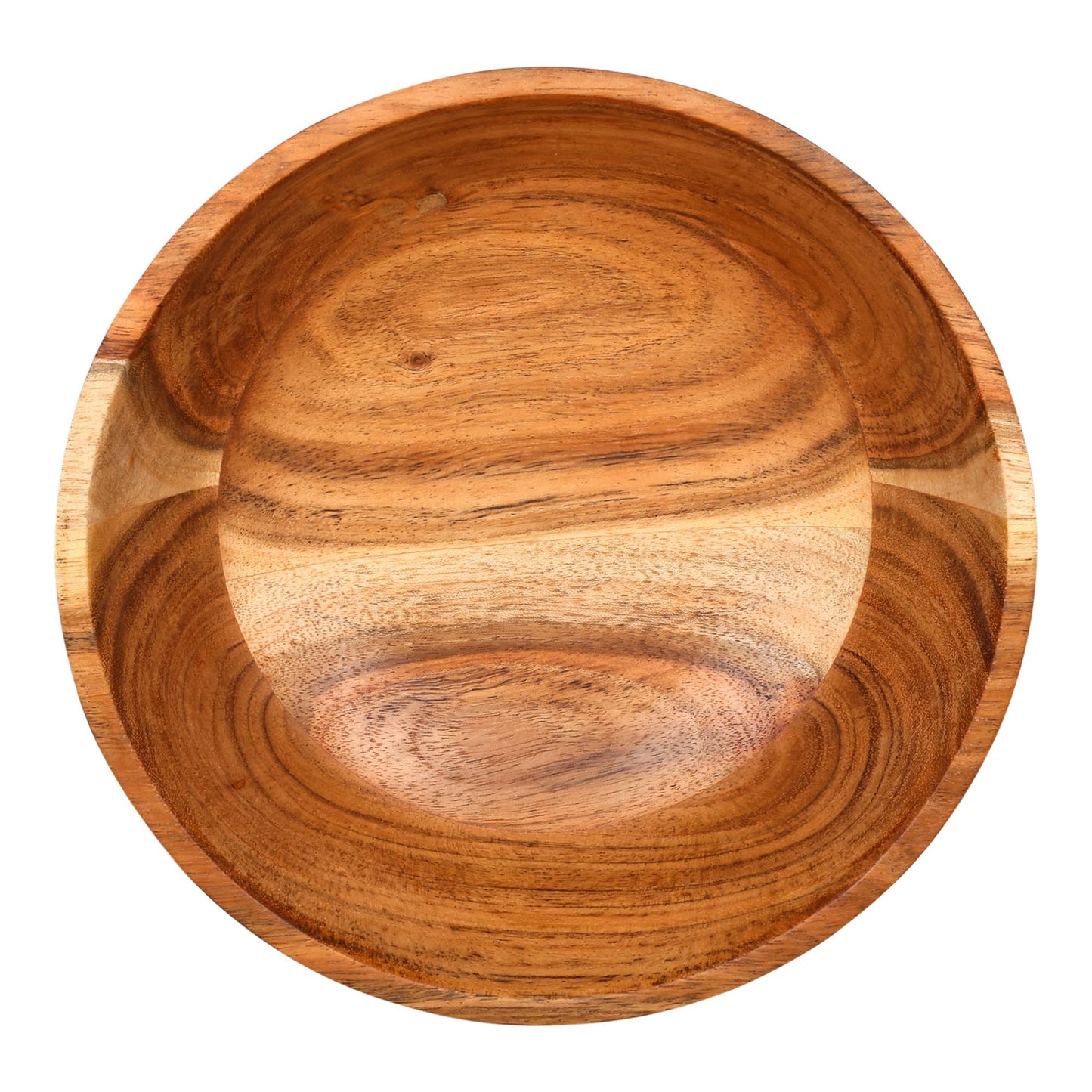 GoCraft Acacia Wood Bowl – 8 Inch Handcrafted Wooden Serving Bowl for Salad, Fruits, Snacks, Mixing or Display | Rustic Natural Finish | Decorative Tableware for Kitchen, Dining & Party Use