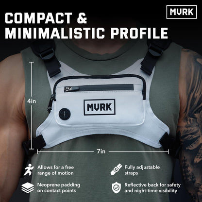 MVRK Water Resistant Chest Pack - Running Vest for Workouts, Running Phone Holder Extra Storage, Lightweight Running Pack