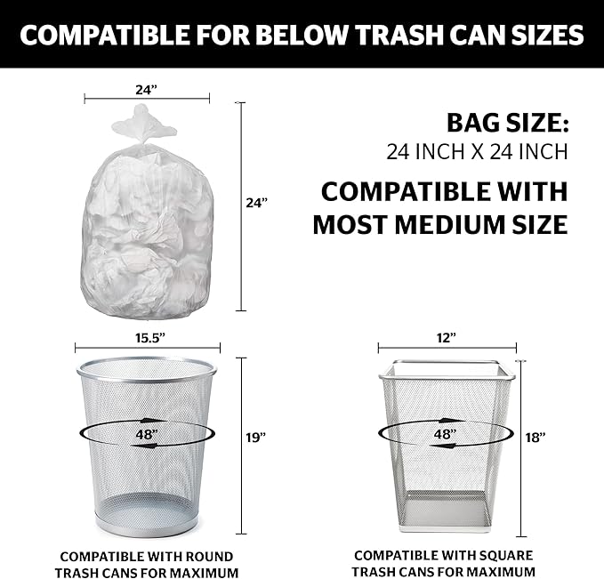 Aluf Plastics High Density Trash Bags, 10 Gallon, 8 Micron,