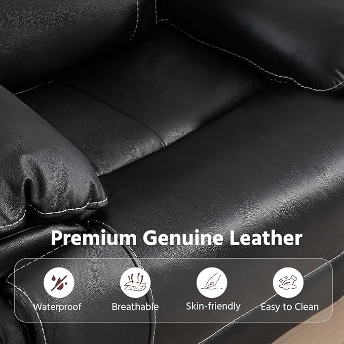 ANJ Premium Genuine Manual Reclining Sofa Set