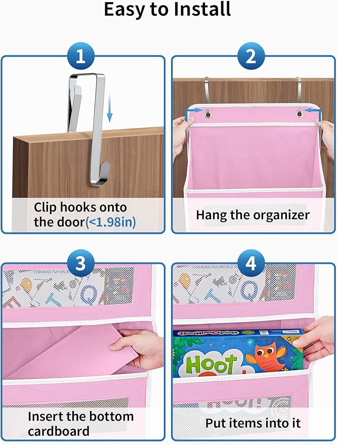 JARLINK 2 Pack Over The Door Organizer Storage, 5 Shelf Hanging Door Organizer