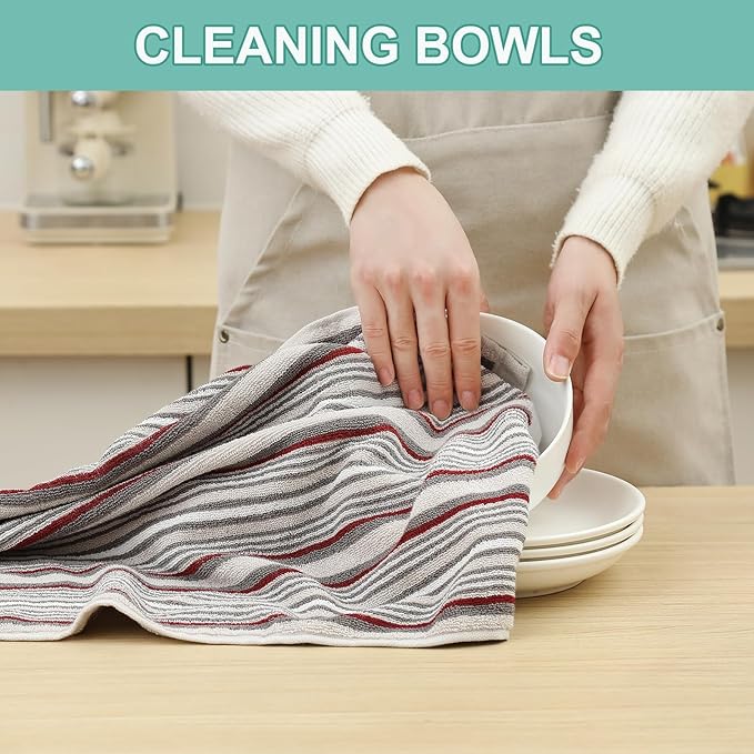 SALAS Kitchen Dish Towels for Drying Dishes, Large Cotton Kitchen Towels