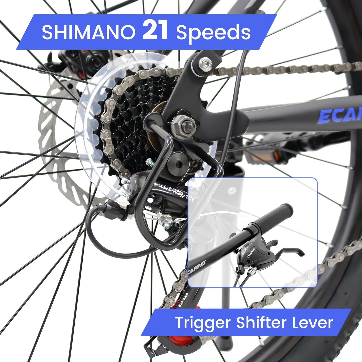 KIAPALNO 26 Inch Mountain Bike, Dual Full Suspension 21 Speed Womens Mens Mountain Bikes, Commuter Bike with Carbon Steel Frame and Dual Disc Brakes