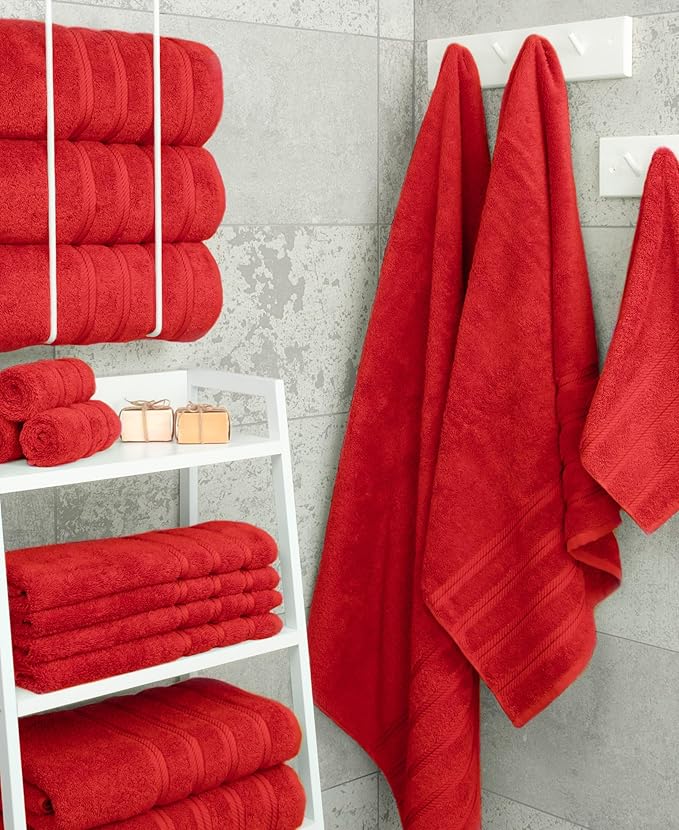 American Soft Linen Luxury 4 Piece Bath Towel Set, 600 GSM 100% Cotton Turkish