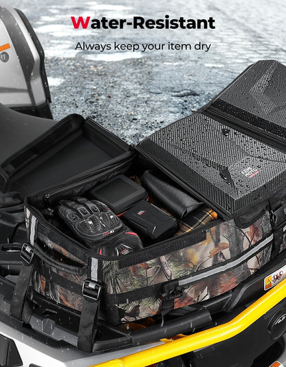 KEMIMOTO Upgraded ATV Cargo Bag, 50L ATV Front/Rear Rack Toolbox Trunk Cooler Bag Compatible with Can-am X3, Outlander Renegade 500 800 570 850 650 1000 MAX 500 (Camo)