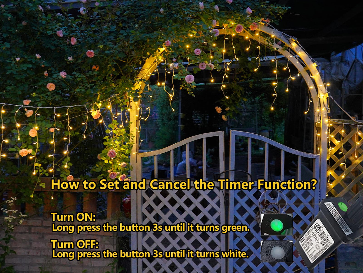 QITONG Warm White Icicle Lights for Outside, 33ft 400 LED String Lights Indoor with 8 Modes, Clear Wire Connectable Icicle Christmas Light Plug in