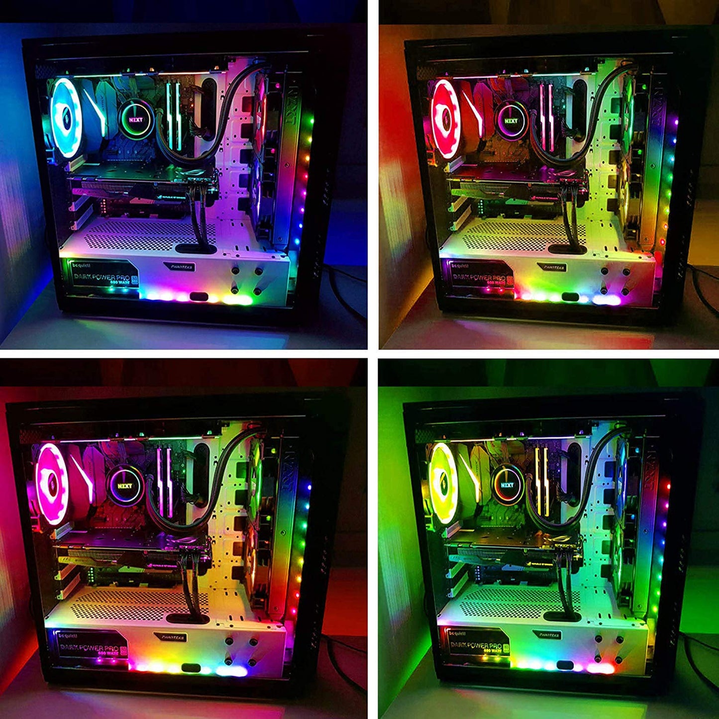 Speclux PC Addressable RGB LED Strip Lights Kit - Magnetic PC Case Lighting, 2PCS 42LEDs ARGB Strip for 5V 3pin RGB Header Motherboard Asus Aura, Asrock RGB Led, Gigabyte RGB Fusion, MSI Mystic Light