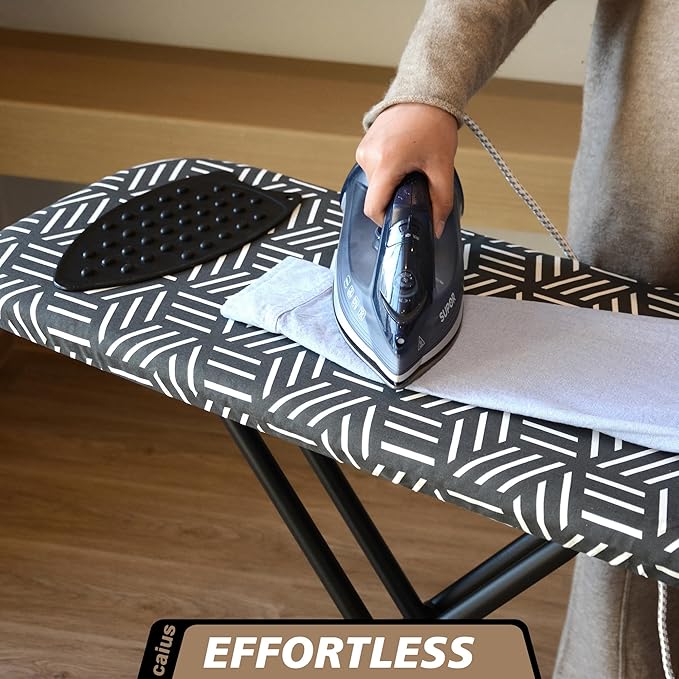caius Ironing Board, Compact and Space Saver Full Size Ironing Board, Extra