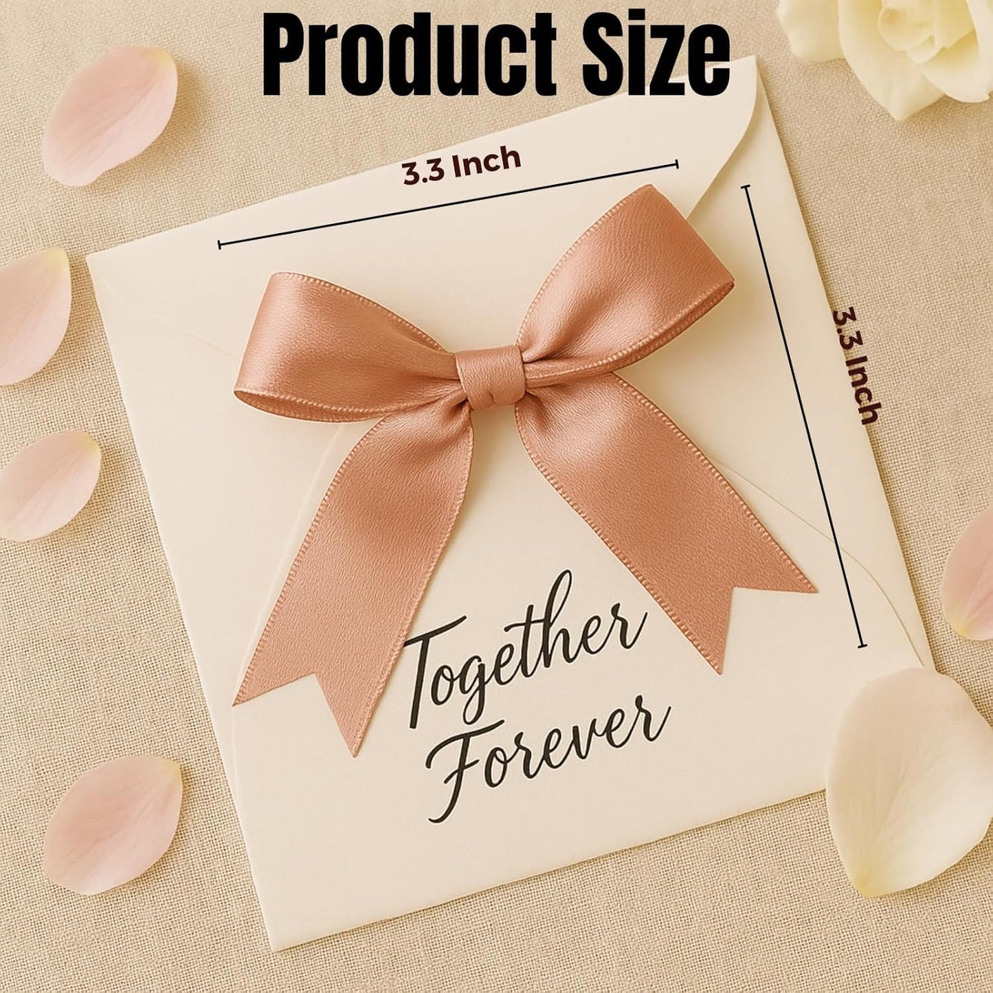 100pcs Rose Gift Wrap Bows - 3.3 Inch Elegant Bows for Gift Wrapping, Party Decorations, Wedding Decor, Birthday Presents, Holiday Gifts, DIY Crafts, Baby Shower, Anniversary, Christmas, Gift Bags