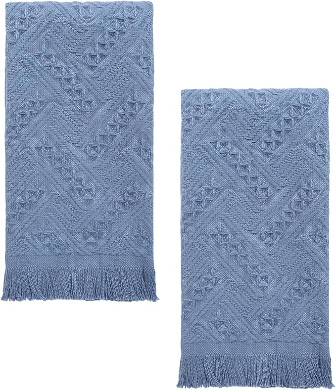 YoulerTex Luxury Decorative Hand Towels Bathroom: 2 Packs 14X30 100% Cotton