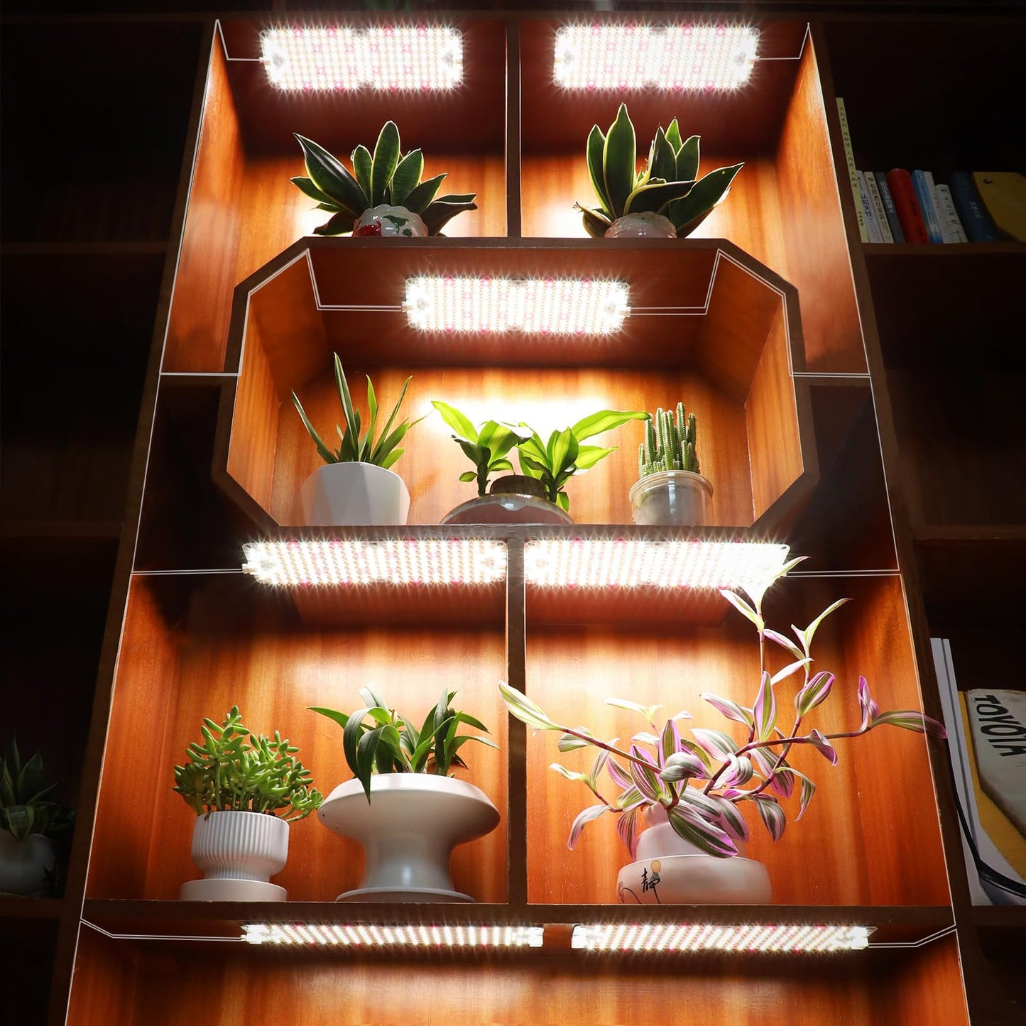 5Pack 2026 Ultra-Thin Panel Grow Lights for Seed Starting, Vegetables, Greenhouse & Under Cabinet & Shelf Plants with Timer 4/8/12/16/20H, Free Connect Full Spectrum Indoor LED Plant Growing Lamps