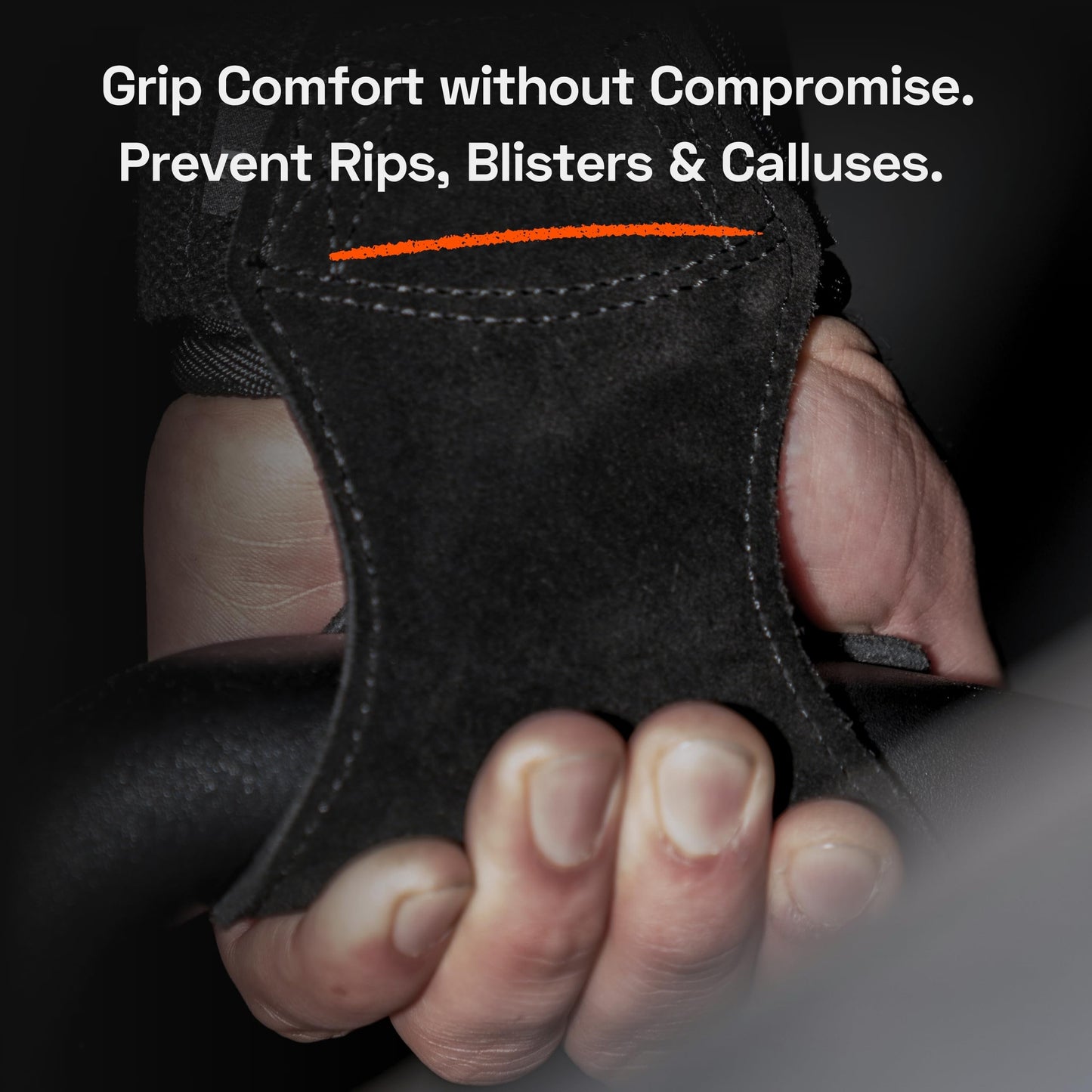 MaxOut360 Lifting Grips for Weight Lifting, Powerlifting & Weightlifting Grips with Enhanced Grip, Double Layer Leather Gym Grips for Deadlifts & Back Workouts, Black