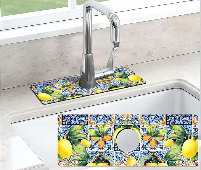 Kitchen Sink Splash Guard Faucet Mat Super Absorbent Fast Drying Mat Sink