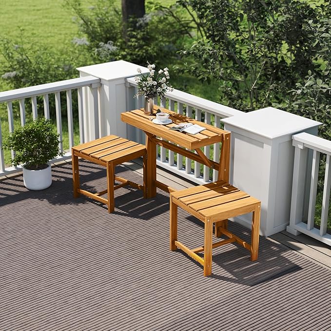 Tangkula 3-in-1 Convertible Bench Picnic Table, Space-Saving Patio Convert A