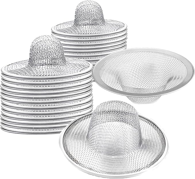 40 pcs Heavy Duty Stainless Steel Slop Basket Filter Trap, 2.75" Top / 1" Mesh