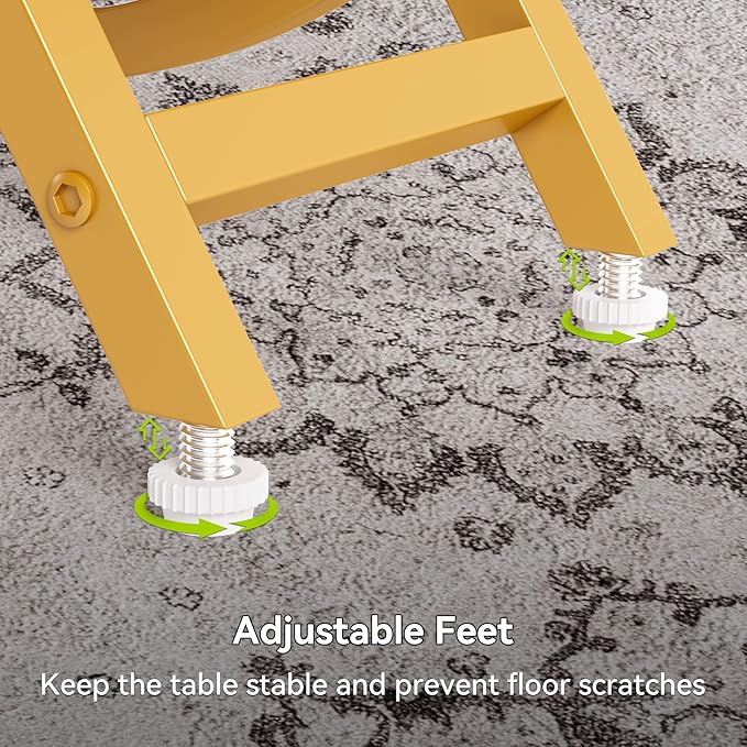 LITTLE TREE End Table, 4-Tier Narrow Faux Marble Side Table